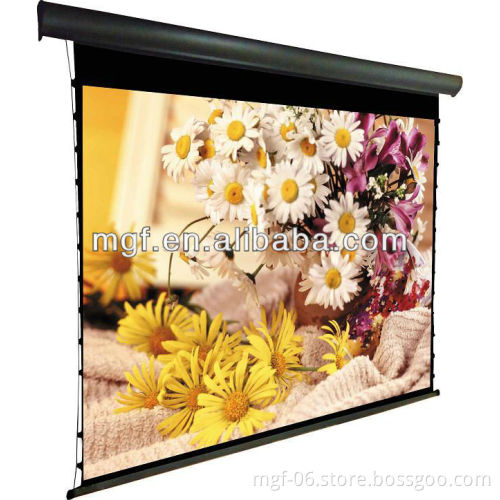 16:9 High Qualified Tab-Tension Motorized Projector Screen with 12V Trigger